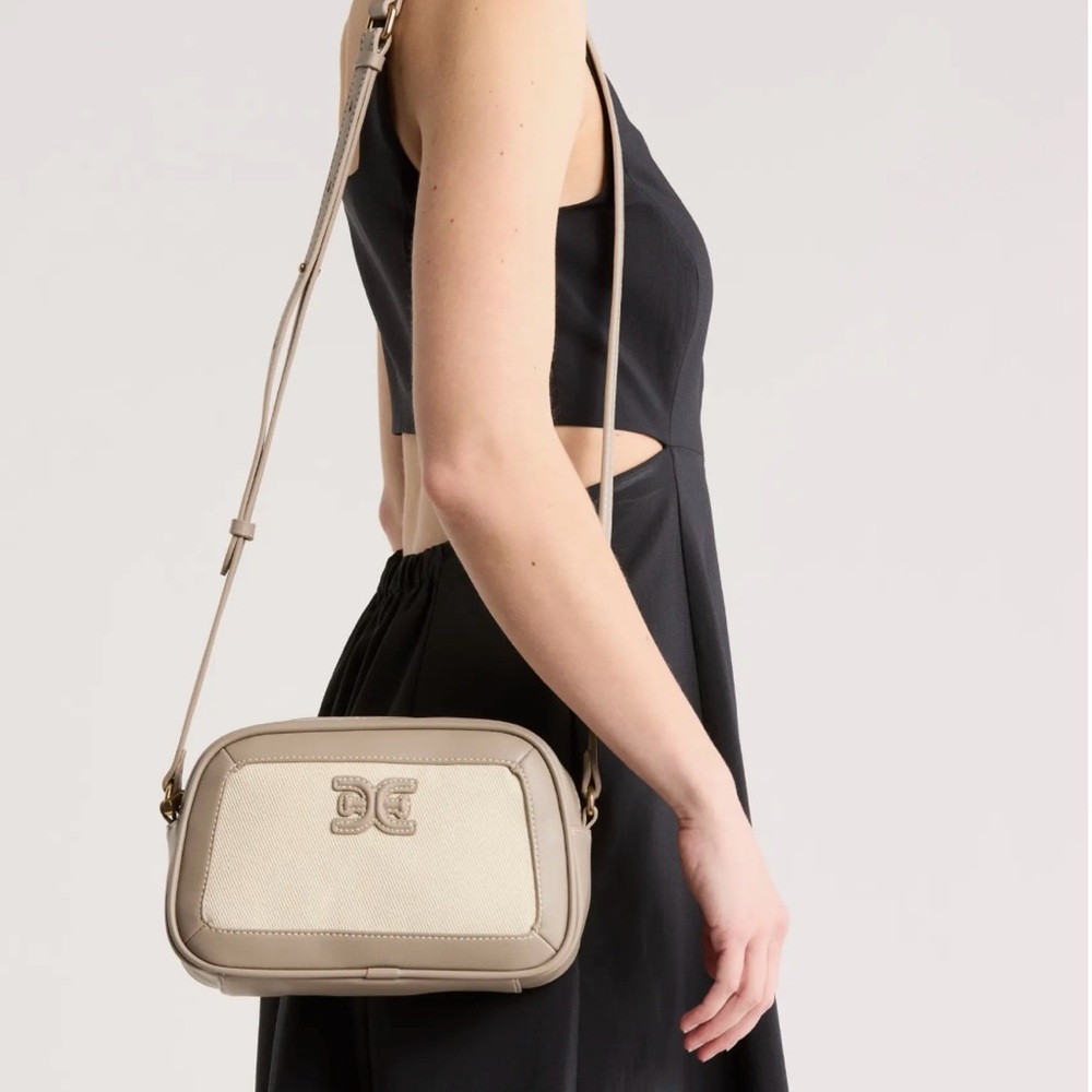 Sam Edelman Taupe and Cream Crossbody Bag